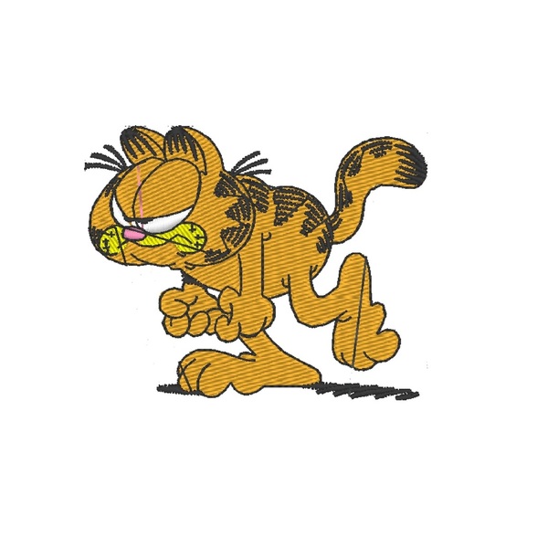 Βαμβακερό μπλουζάκι με κεντητό σχέδιο Garfield - γάτα - 3