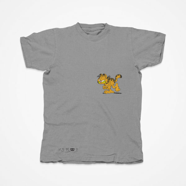 Βαμβακερό μπλουζάκι με κεντητό σχέδιο Garfield - γάτα - 4