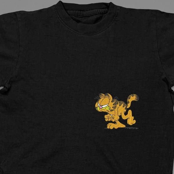 Βαμβακερό μπλουζάκι με κεντητό σχέδιο Garfield - γάτα - 5
