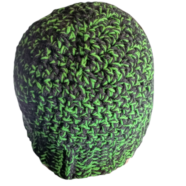 Πλεκτος ανδρικός σκούφος πράσινο-μαυρο - σκουφάκια - 2