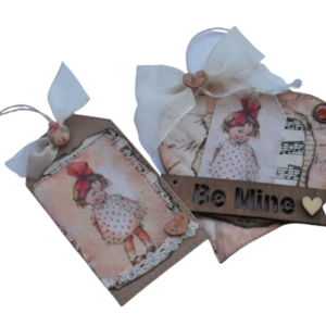Χάρτινη διακοσμητική καρδιά Be mine (12 εκατοστά) - ευχετήριες κάρτες