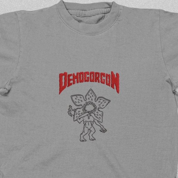 Βαμβακερό μπλουζάκι με κεντητό σχέδιο Stranger Things Demogorgon - βαμβάκι, κεντητά - 4
