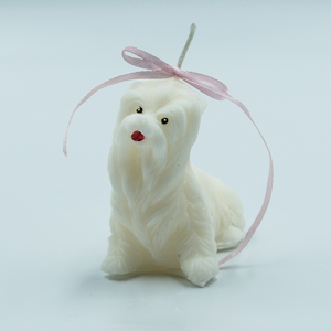 Κερί χειροποίητο αρωματικό σκυλάκι λευκό - αρωματικά κεριά, χειροποίητα, σκυλάκι, κερί σόγιας