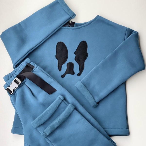 Χειροποίητη βαμβακερή παιδική φόρμα μπουλντόγκ - βρεφικά φορμάκια, παιδικά ρούχα, βρεφικά ρούχα - 2