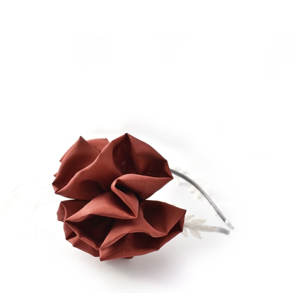 Στέκα με μεγάλο μπορντό λουλούδι - ύφασμα, ιδεά για δώρο, στέκες - 2