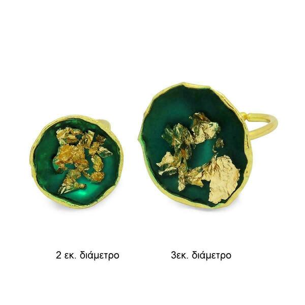 Δαχτυλίδι πράσινο - σμαραγδί μικρό | Γυναικείο κόσμημα - γυαλί, γυναικεία, μικρά, μπρούντζος, δώρα για γυναίκες - 4