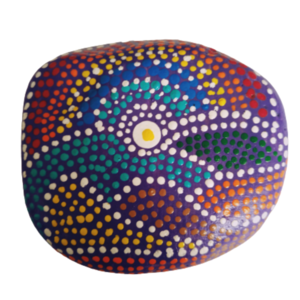 Πέτρα με τεχνική Mandala μοβ - πέτρα, διακοσμητικές πέτρες