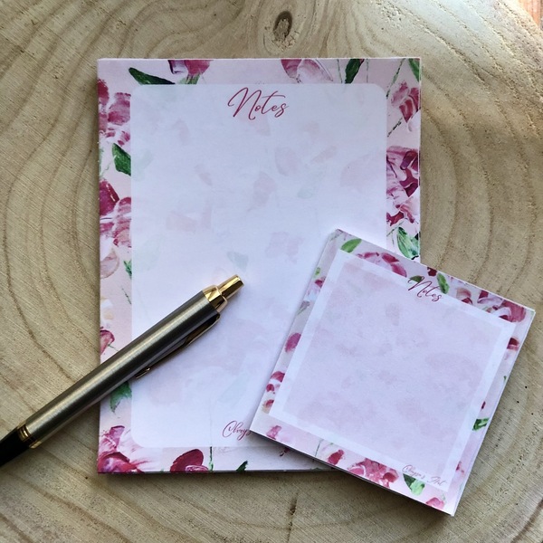 Σετ σημειώσεων ροζ άνθη - φλοράλ, τετράδια & σημειωματάρια - 2