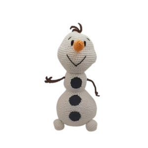 Πλεκτό κουκλάκι χιονάνθρωπος από 100% βαμβακερό νήμα Ύψος 22εκ. - βαμβάκι, λούτρινα, amigurumi, χιονάνθρωπος