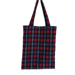 Υφασμάτινη tote τσάντα "καρό" 41x33cm - ύφασμα, ώμου, all day, tote, πάνινες τσάντες - 2