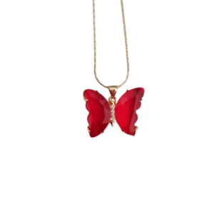 Μενταγιόν πεταλούδα από επιχρυσωμένο ορείχαλκο |κόκκινο |Αγίου Βαλεντίνου - πεταλούδα, επιχρυσωμένα, ορείχαλκος, αγ. βαλεντίνου, charms