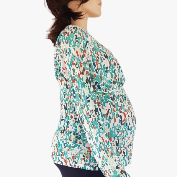 Γυναικεία μπλούζα εγκυμοσύνης - θηλασμού "Πιτσιλιές - μακρυμάνικες - 2