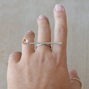 Λάκιος| Διπλό δαχτυλίδι - αλπακάς, εντυπωσιακό, σταθερά, μεγάλα - 2
