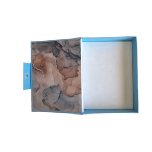 Χειροποίητο κουτί με δερματίνη και ύφασμα γαλάζιο 33 * 24 * 5 εκ. - κουτιά αποθήκευσης, αξεσουάρ γραφείου - 2