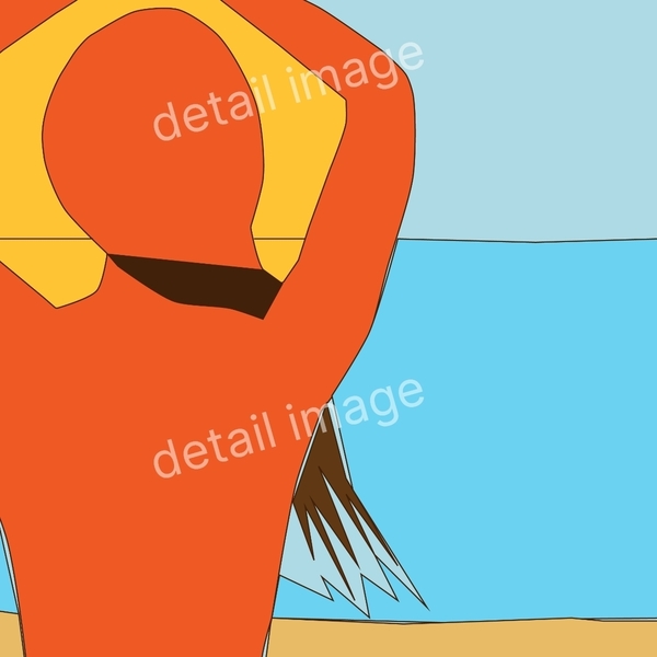 ArtPrint | Γυναίκα σε Διαλογισμό| 29,7*42 ψηφιακό αρχείο Α3 | Εκτυπώσιμη αφίσα | Χρώματα πορτοκαλί, μπεζ, γαλάζιο - πίνακες & κάδρα, αφίσες - 4