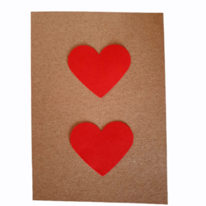 Κάρτα craft καρδούλες κόκκινες 15εκ. - ευχετήριες κάρτες, χαρτί, αγ. βαλεντίνου, καρδιά, δώρο