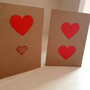 Κάρτα craft καρδούλες κόκκινες 15εκ. - καρδιά, χαρτί, δώρο, αγ. βαλεντίνου, ευχετήριες κάρτες - 4