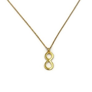 Ατσάλινο χρυσό κολιέ μήκους 24cm,με ατσάλινη αλυσίδα και χρυσό ατσάλινο στοιχείο άπειρο 20mm - charms, δώρο, άπειρο, ατσάλι