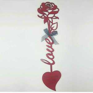 Ξύλινο τριαντάφυλλο Αγ.Βαλεντίνου με μήνυμα αγάπης. Διασταση 30εκ. Νο2 - ξύλο, διακοσμητικά