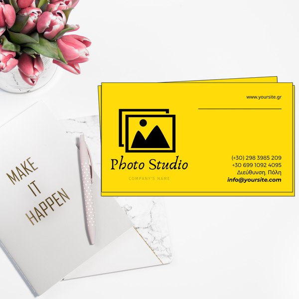 Επαγγελματικές Κάρτες Yellow- Μονής 'Οψης, 100τμχ, Oριζόντια - κάρτες, αξεσουάρ γραφείου - 4