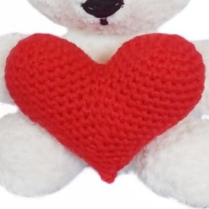 Αρκουδάκι με μεγάλη καρδιά, 22 εκ. για αυτούς που αγαπάνε - νήμα, αγάπη, διακοσμητικά - 3