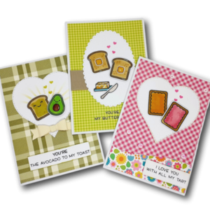 Σετ 3 καρτών - Food Cuties - επέτειος, ζευγάρια, φαγητό, αγ. βαλεντίνου