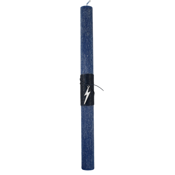 Αντρική πασχαλινή λαμπάδα με μεταλλικό κεραυνό μπλε 30 εκατοστά - αγόρι, λαμπάδες, για ενήλικες, για εφήβους - 2