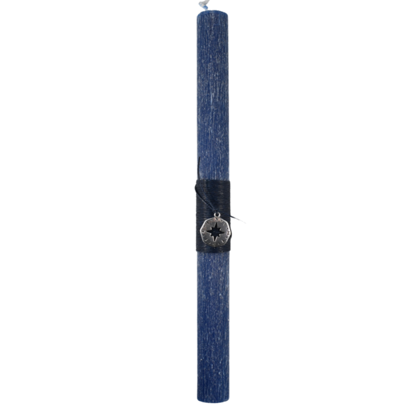 Αντρική πασχαλινή λαμπάδα με πυξίδα μεταλλική μπλε 30 εκατοστά - αγόρι, λαμπάδες, για ενήλικες, για εφήβους - 2