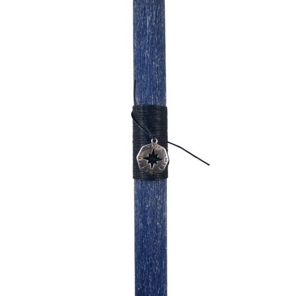 Αντρική πασχαλινή λαμπάδα με πυξίδα μεταλλική μπλε 30 εκατοστά - αγόρι, λαμπάδες, για ενήλικες, για εφήβους - 3