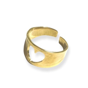 Γυναικείο δαχτυλίδι chevalier επίχρυσο 24Κ με κοπτικό καρδιά από ορείχαλκο - chevalier, επιχρυσωμένα, ορείχαλκος, καρδιά, αγ. βαλεντίνου