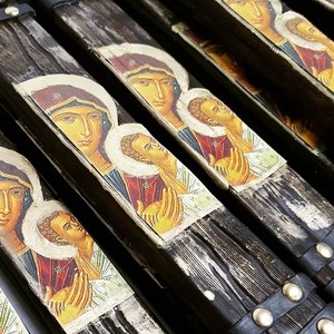 173 Σετ πασχαλινή λαμπάδα και καδράκι ξύλινο με την εικόνα του Ιησού - λαμπάδες, για παιδιά, για ενήλικες, για εφήβους - 3