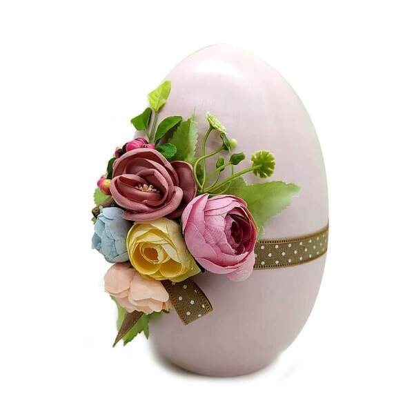 Αυγό πασχαλινό κεραμικό, υψους 25εκ. Ροζ - κορίτσι, διακοσμητικά, πασχαλινά αυγά διακοσμητικά, πασχαλινά δώρα - 3