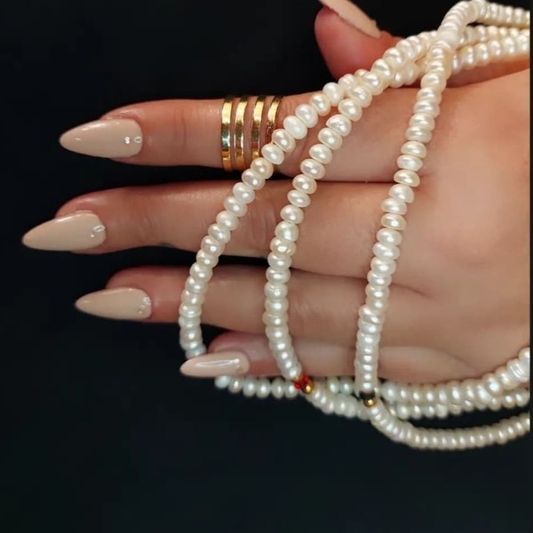 pearls and Swarovski necklace - τσόκερ, ατσάλι, πέρλες, Black Friday