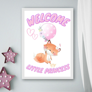 Κορνίζα Καλωσορίσματος Βρέφους Welcome Little Princess / Little Prince ! 21x30cm - πίνακες & κάδρα, κορίτσι, αγόρι, δώρο, παιδικά κάδρα - 3
