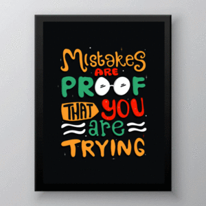Inspirational Poster "TRYING" Σε Πλαστική Κορνίζα 21x30 - πίνακες & κάδρα, δώρο, αφίσες