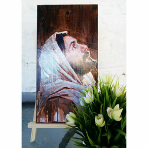 Ιησούς Χριστός Εικόνα Σε Μασίφ Ξύλο 20x35cm - πίνακες & κάδρα, πίνακες ζωγραφικής, εικόνες αγίων - 2