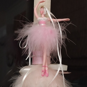 Αρωματική στρογγυλή λαμπάδα (25cm) ροζ μπαλαρίνα "Pink Ballet Dancer" - λαμπάδες, μπαλαρίνες, για παιδιά, για ενήλικες, για εφήβους - 3