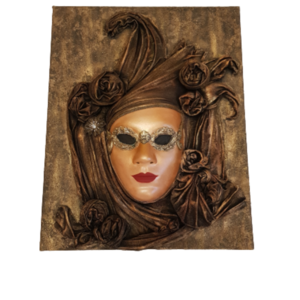 Βενετσιάνικη διακοσμητική μάσκα χειροποίητη σε καμβά 50χ40εκ. - διακοσμητικά, χειροποίητα, καμβάς, διακόσμηση σαλονιού
