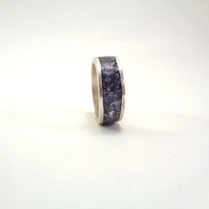 Ασημένιο Δαχτυλίδι Με inlay σοδάλιθου. - μεγάλα, σταθερά, για γάμο, ημιπολύτιμες πέτρες