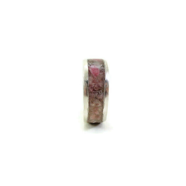 Ασημένιο Δαχτυλίδι Με inlay ροδονίτη - ασήμι, ημιπολύτιμες πέτρες, σταθερά, για γάμο, μεγάλα - 4