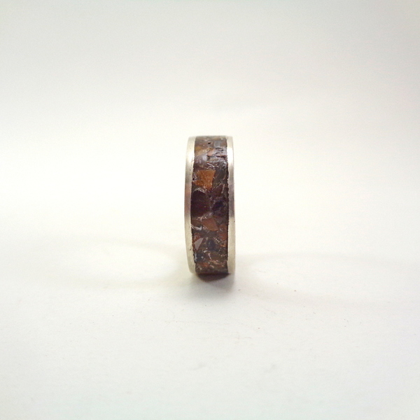 Ασημένιο Δαχτυλίδι Με inlay απο Μάτι της Τίγρης - ασήμι, ημιπολύτιμες πέτρες, σταθερά, για γάμο, μεγάλα - 4
