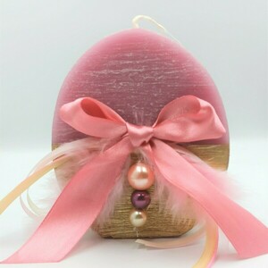 Κερί Ροζ Πασχαλινό Αυγό Υ12xΜ10xΠ3cm - κερί, διακοσμητικά, κεριά - 4