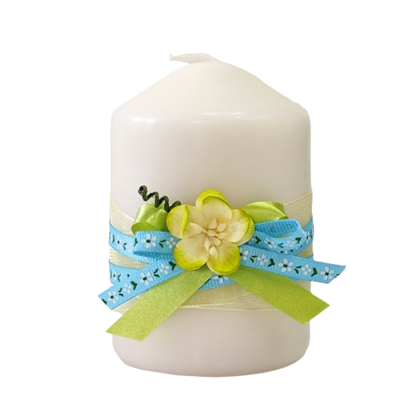 Διακοσμητικό κερί λευκό με λουλούδι Ύψος 10 cm - ήλιος, ρεσώ & κηροπήγια, κερί