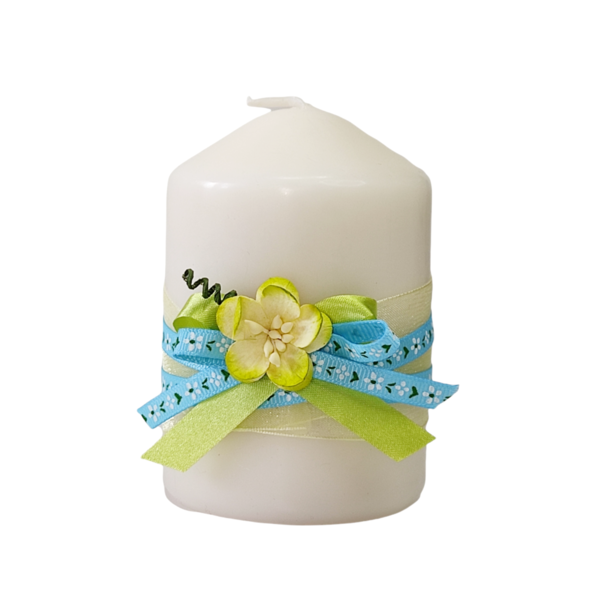 Διακοσμητικό κερί λευκό με λουλούδι Ύψος 10 cm - ήλιος, ρεσώ & κηροπήγια, κερί - 4