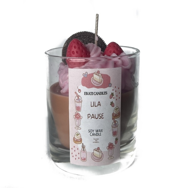 Lila Pause Candle-χειροποίητο κερι φράουλα σοκολάτα/240gr - αρωματικά κεριά