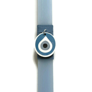 Γαλάζια αρωματική λαμπάδα με μπλε ξύλινο μάτι, 32 εκατοστά. - αγόρι, λαμπάδες, για παιδιά, για ενήλικες, για εφήβους - 3