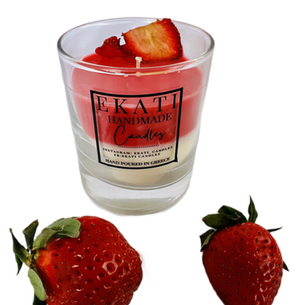 Strawberry Cheesecake-χειροποίητο κερι -220 ml - αρωματικά κεριά