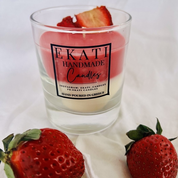 Strawberry Cheesecake-χειροποίητο κερι -220 ml - αρωματικά κεριά - 3