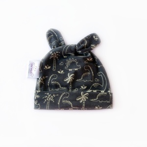 Σκουφάκι βρεφικό γκρι με σχέδιο δεινόσαυρους - αγόρι, δώρο, βρεφικά, σκουφάκια, δώρο γέννησης