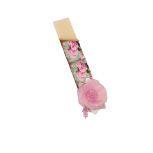 Αρωματική Λαμπάδα Με Κλιπ Μαλλιών Κοντή 20cm Floral Eκρού Ροζ - κορίτσι, λαμπάδες, για παιδιά, αρωματικές λαμπάδες